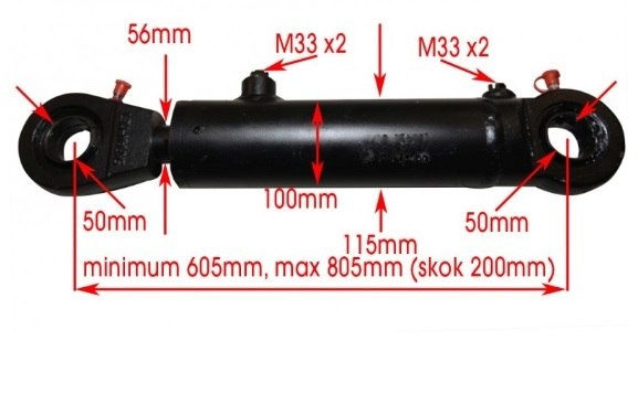 MOCNY SIŁOWNIK HYDRAULICZNY CYLINDER SKOK 200 MOCNY SIŁOWNIK HYDRAULICZNY CYLINDER SKOK 200