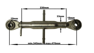 ŁĄCZNIK GÓRNY CIĘGNO ŚRUBA RZYMSKA 345-470mm 19x19mm