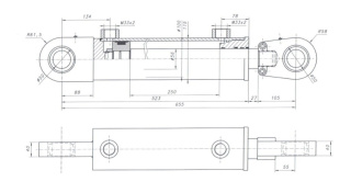 MOCNY SIŁOWNIK HYDRAULICZNY CYLINDER SKOK 250 CJ2F 100/56/250 U50