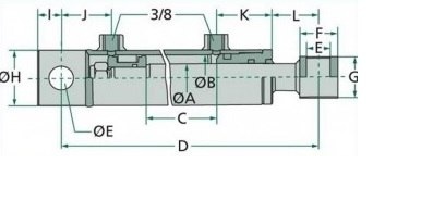 SIŁOWNIK HYDRAULICZNY DWUSTRONNY 40/25/200 L=390/590 U17