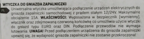 WTYCZKA EURO/DIN Z WŁĄCZNIKIEM I BEZPIECZNIKIEM 12/24V MAX 15A