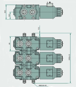 Zawór 6/2-drożny SWV-E-05-12V