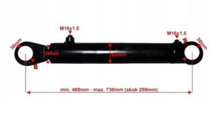 SIŁOWNIK HYDRAULICZNY CJ2F 50x28 SKOK 250 - CJ2F 50x28x250 U30