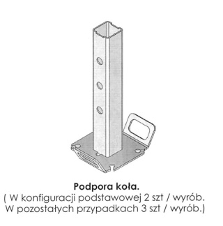 Pionowa podpora koła z regulacją wysokości do zamiatarki ZML